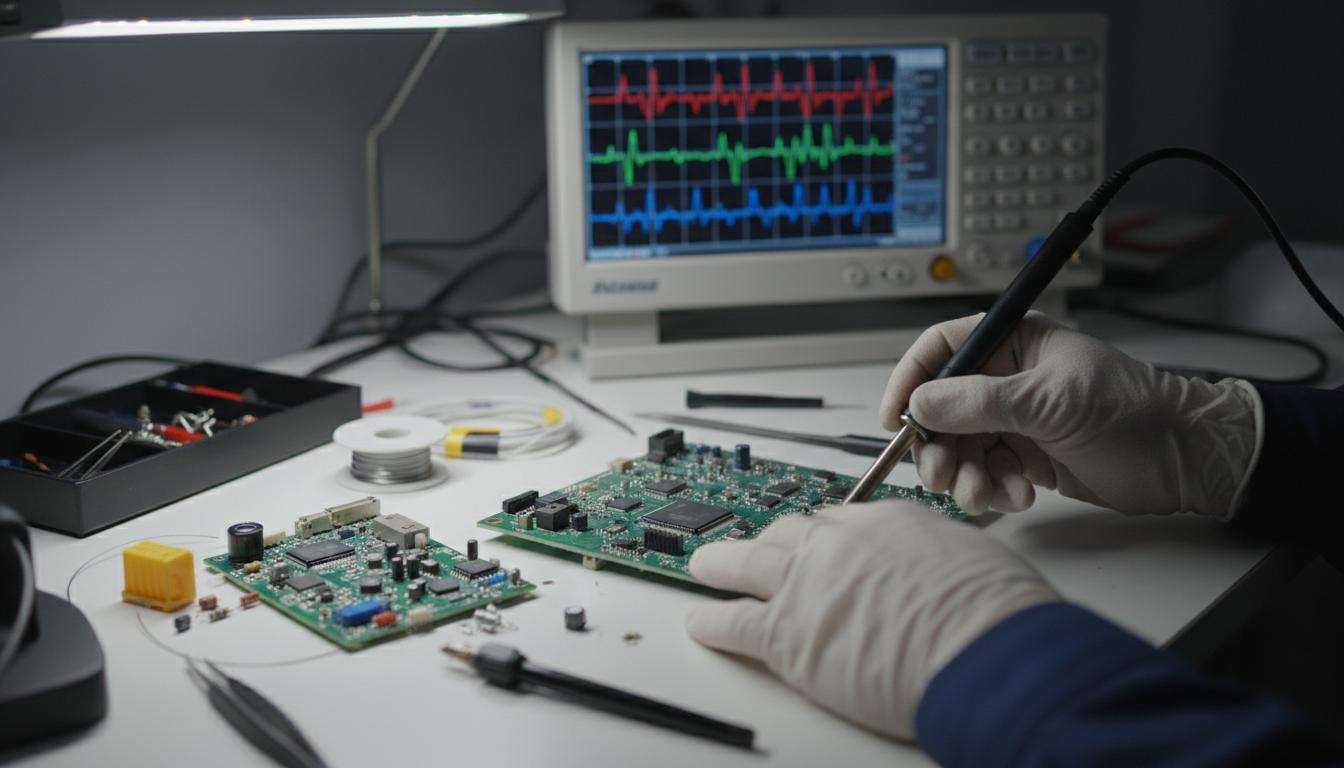 Electronic circuit board with connected components